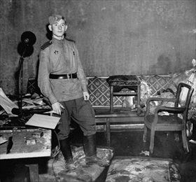 Hitler’s sitting room in Fuehrerbunker and place of suicide
