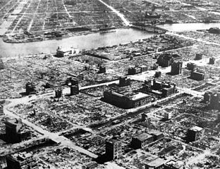 B-29 firebombing raids: Virtually destroyed Tokyo residential section