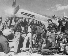 Chennault (hands at back) and Flying Tiger pilots, China, 1942