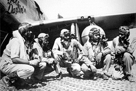Tuskegee Airmen: 332nd Fighter Group pilots at Ramitelli Airfield, Italy