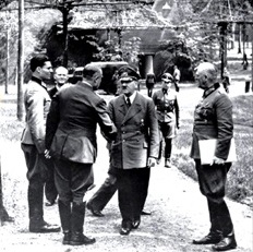 Operation Valkyrie: Claus von Stauffenberg (left) with Hitler, July 15, 1944