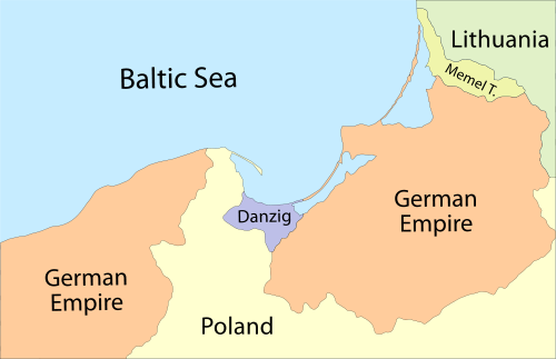 Map of Danzig (Gdańsk), 1939