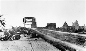 Operation Market Garden: Arnhem bridge after battle to hold it for the Allies