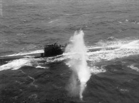 "U-288" under attack, April 3, 1944