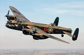 Vintage Avro Lancaster wears camouflage paint