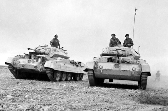 Operation Crusader: British Crusader tanks en route to Tobruk, November 1941