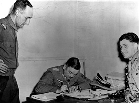 Liberation of Paris: Gen. Choltitz surrendering German garrison, August 25, 1944