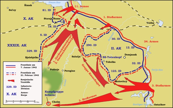 Demyansk Pocket: Soviet encirclement of Demyansk and Kholm (Cholm), February–April 1942