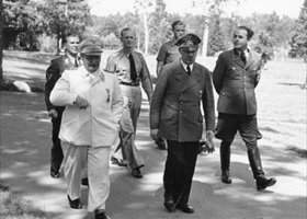 Hermann Goering, Hitler, and Albert Speer, August 1943
