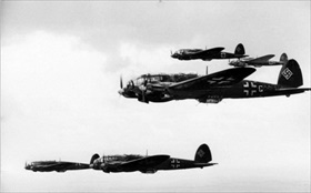 Heinkel He-111 bombers en route to England