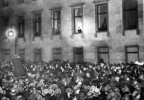 Rise of Adolf Hitler: Hitler at Reich Chancellery window, January 30, 1933