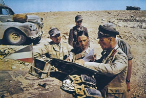 Second Battle of El Alamein: Erwin Rommel, staff consult map