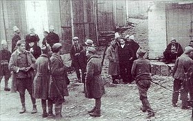 Greek soldiers in Albanian town, 1940