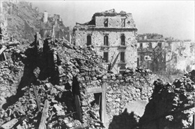 Battle of Monte Cassino: Interior of ruined Monte Cassino abbey