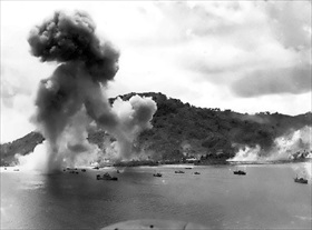 Navy bombers over Truk, February 1944