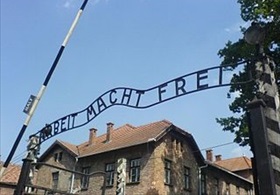 Auschwitz-Birkenau Death Camp: Infamous "ARBEIT MACHT FREI" inscription
