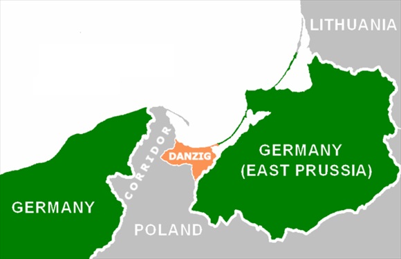 Polish Corridor and Danzig enclave, 1939
