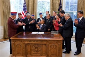 President Obama authorizes Congressional Gold Medal award, October 2010