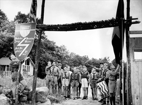 Nazi Bund Camp Nordland flag lowering 7-21-37