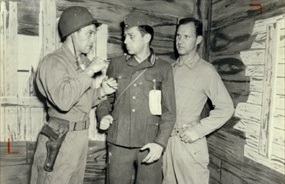 Ritchie Boys demonstrate prisoner of war interrogation at Camp Ritchie