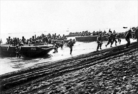 Marines on Lunga Point, Guadalcanal Campaign, August 7, 1942