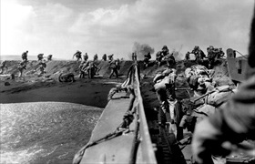 Marines landing on Iwo Jima, February 1945