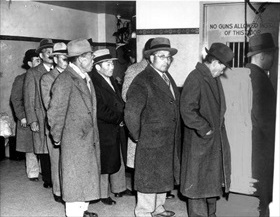 Japanese American internment: Japanese prisoners, Santa Barbara, February 18, 1942