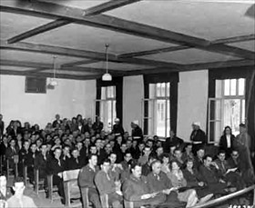 Malmedy Massacre Trial: U.S. military courtroom, Dachau, Germany