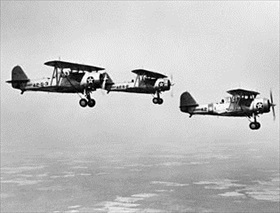 Navy Vought Corsair dive bombers on Neutrality Patrol, 1940