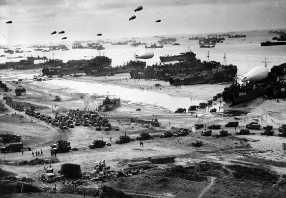 D-Day beach several days after initial invasion