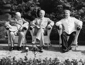Potsdam Conference "Big Three" (l–r) Churchill, Truman, Stalin