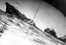 USS "Nautilus" sinks Japanese destroyer "Yamakaze," June 25, 1942
