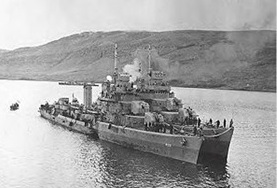 Battle-scarred USS Kearny, November 1941