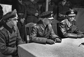 German unconditional surrender: Major Friedel and Admirals Wagner and Friedeburg, May 4, 1945