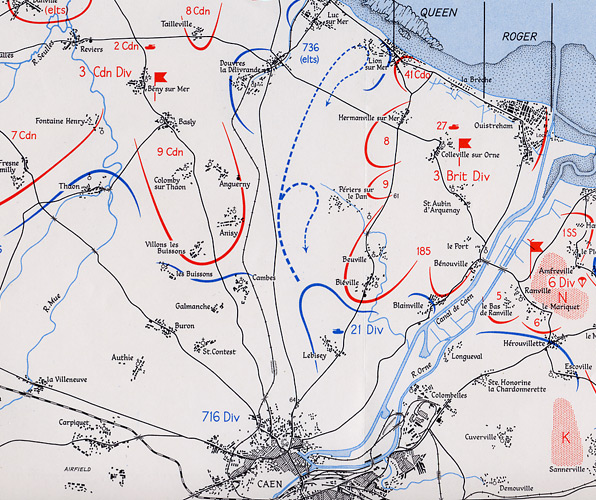 Capturing Caen: Caen-Sword situation map early June 1944 Capturing Caen: Caen-Sword situation map early June 1944