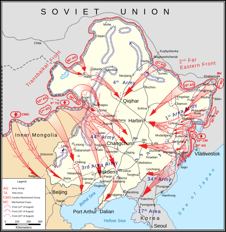 Map of Soviet Union's 1945 Invasion of Manchuria Map of Soviet Union's 1945 Invasion of Manchuria