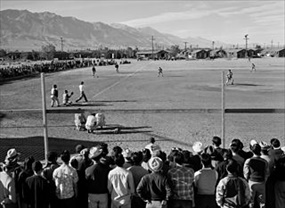 Manzanar baseball game, Ansel Adams, 1943 Manzanar baseball game, Ansel Adams, 1943