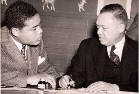 Selective Service: (4) Joe Louis registers for draft, October 16, 1940 Selective Service: (4) Joe Louis registers for draft, October 16, 1940