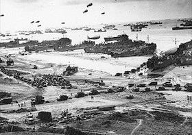 Operation Overlord: Landing cargo on invasion beach within days of June 6, 1944