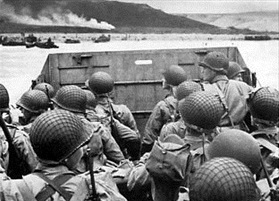 Operation Overlord: Landing craft approaching Omaha Beach, June 6, 1944