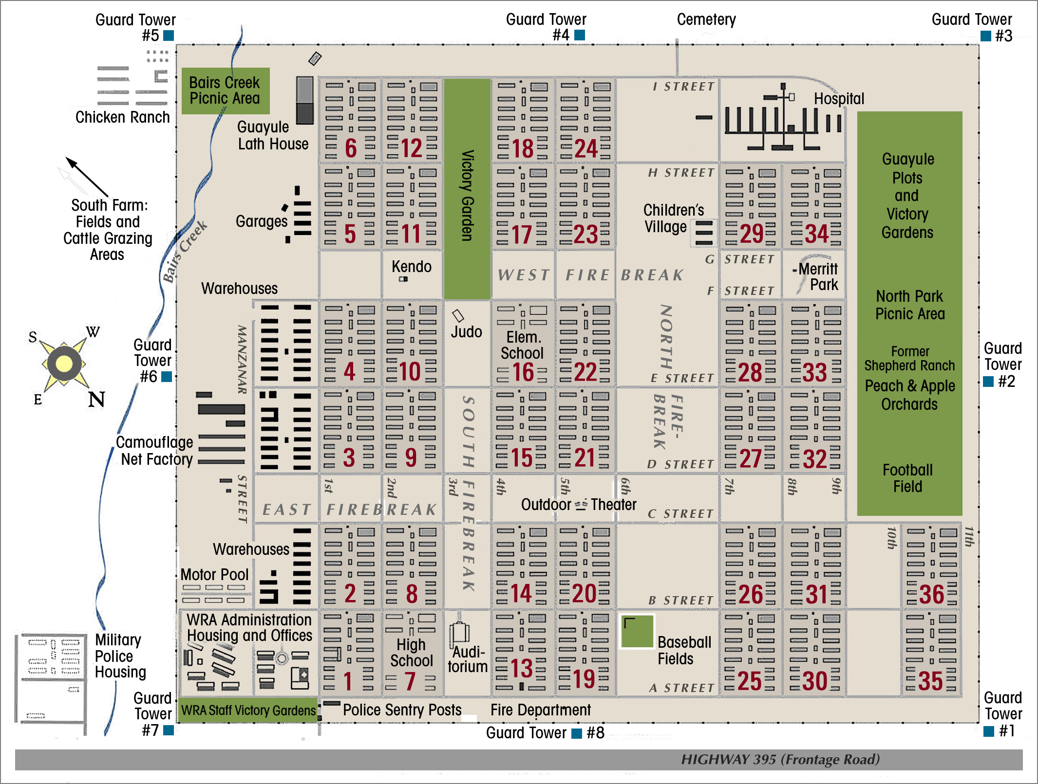 Manzanar site map Manzanar site map