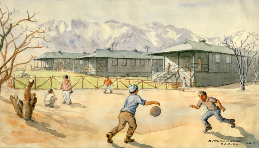 Orphan children playing Manzanar Childrens Village Takamura Orphan children playing Manzanar Childrens Village Takamura