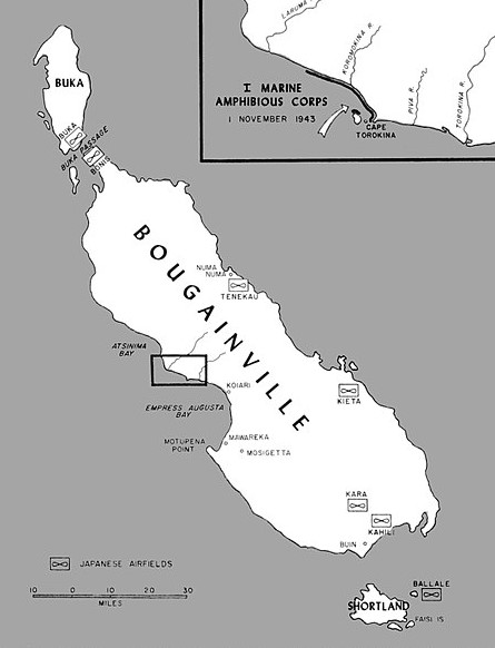 Bougainville Campaign: Map of Bougainville Island, 1943 Bougainville Campaign: Map of Bougainville Island, 1943